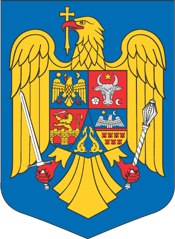 Стема принята в 1992, представляет орла который держит в клюве крест, а в когтях саблю и скипетр, на груди представлена композиция из пяти гербов исторических провинций Цара Ромынеаскэ, Молдова, Трансильвания, Добружа и Банат.