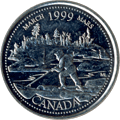Юбилейная монета Канады номиналом 25 центов из серии ''Millennium'' 1999г.