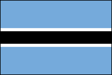 Флаг Ботсваны, соотношение сторон 2:3. Голубой цвет символизирует воду.