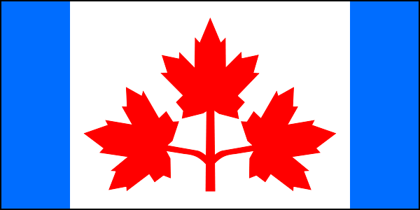 Один из вариантов будущего канадского флага. Так называемый ''Флаг Персона'' (англ.: ''Pearson Pennant'') 1964г.