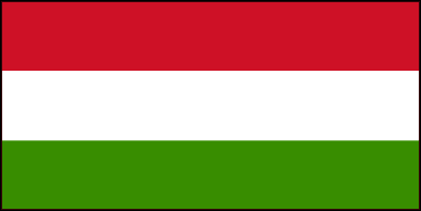 Государственный флаг Республики Венгрия состоит из красной, белой и зеленой горизонтальных полос. Красный цвет символизирует кровь венгерских патриотов, пролитую в борьбе за независимость Венгрии. Белый цвет-символ нравственной чистоты и благородства идеалов венгерского народа. Зеленый цвет - символ надежды на лучшее будущее страны. Флаг в настоящем виде существует с 1957 года. Красный, белый и зеленый - традиционные цвета Венгрии. Красно-бело-зеленый флаг впервые появился в Венгрии в 1608г. при коронации Матиаса II Габсбурга. Цвета его полотнища были связаны со старинным венгерским гербом: на красном поле серебряный (белый) шестиконечный крест над тремя зелеными холмами. По преданию, этим крестом певый христианский король Венгрии Стефан I Арпад в 1000 г. крестил свою страну и входившую тогда в ее состав Словакию. В левой части герба на красном поле помещались четыре серебряных полосы – реки Дунай, Тиса, Сава и Драва. В 1848 г. красно - бело - зеленое полотнище стало государственным флагом Венгрии, на котором в разное время размещался герб: то увенчанный королевской короной, то без нее, а в 1949-1956гг. это был герб Венгерской Народной Республики. Цвета венгерского флага имеют следующее толкование: красный – кровь патриотов, белый – нравственная чистота и благородство, зеленый – надежда. В 1990г. был узаконен специальный государственный флаг с традиционным венгерским гербом, увенчанным золотой короной св. Стефана. Пропорция венгерских флагов официально 1:2, но почти повсюду в ходу флаги с соотношением сторон 2:3.