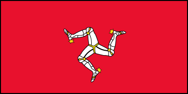 Флаг Острова Мэн. Соотношение сторон 1:2.