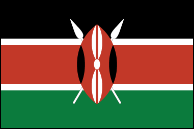 Флаг Кении, соотношение сторон 2:3.