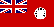 Британский красный кормовой флаг с белым диском в вольной части (англ.: ''The British (Defaced) Red Ensign''). Использовался таможней и как торговый флаг (неофициально).