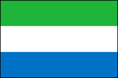Флаг Сьерры-Леоне, соотношение сторон 2:3.