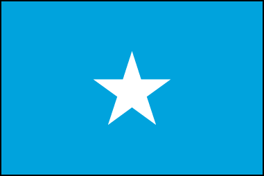 Флаг Сомали. Соотношение сторон официально не определено, обычно это 2:3.