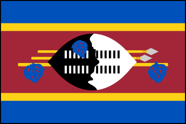 Флаг Свазиленда, соотношение сторон 2:3.