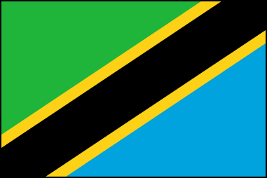 Флаг Танзании, соотношение сторон 2:3.