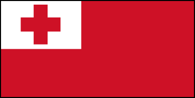 Флаг Тонга, соотношение сторон 1:2.