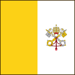 Флаг Ватикана представляет собой квадратное полотнище, состоящее из двух равновеликих вертикальных полос - желтой и белой. В центре белой полосы - скрещенные два ключа под папской митрой. На гербе Ватикана изображена пара скрещенных ключей (от Рая и Рима) под папской тиарой. 11 февраля 1929г. были подписаны Латеранские соглашения, ознаменовавшие создание Ватиканского государства. Их скрепили подписями премьер Бенито Муссолини, представлявший короля Италии Виктора Эммануила I, и кардинал Пьетро Гаспарри, статс-секретарь Папы Римского Пия XI. Этот акт означал правовое урегулирование взаимных претензий Италии и Святого Престола, окончательное решение ’’римского вопроса’’, более полувека бывшего яблоком раздора между итальянским государством и Римско-католической церковью. Был утвержден и флаг города-государства, состоящий из двух полос - желтой и белой. Латеранские соглашения и поныне определяют правовые отношения между государством и католической церковью на Апеннинах в соответствии со статьей 7 конституции Италии. Конкордат дважды дополнялся в послевоенное время. Церковь претендовала на высшую, абсолютную власть в мире с первых дней существования, поэтому присвоила себе все атрибуты светской власти, в том числе и гербы. В XIVв. гербом папства стали скрещенные золотой и серебряный ключи апостола Петра - ’’разрешающий’’ и ’’вяжущий’’, перевязанные золотым шнуром, на червлёном щите под папской тиарой. Герб указывает на полученные Петром права ’’решать’’ и ’’вязать’’ все дела церкви и, что эти права унаследовали от него преемники - папы. Сегодня этот герб является официальным гербом Ватикана. Кроме того, каждый папа получает свой собственный герб, в котором щит обрамлён ключами и тиарой. Личный герб нового Папы Римского Бенедикта ХVI представляет собой треугольный щит на фоне серебряной папской митры и других символов власти понтифика: перекрещенных ключей с паллиумом, символизирующим его пастырскую деятельность.