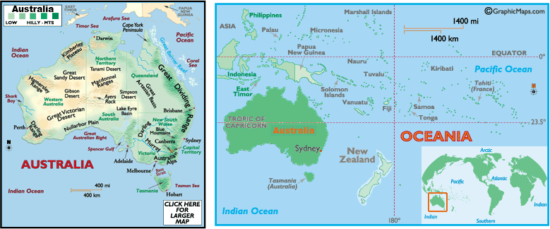 Расположение Австралии