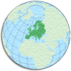 Расположение Европы на глобусе