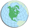 Расположение Северной Америки на глобусе