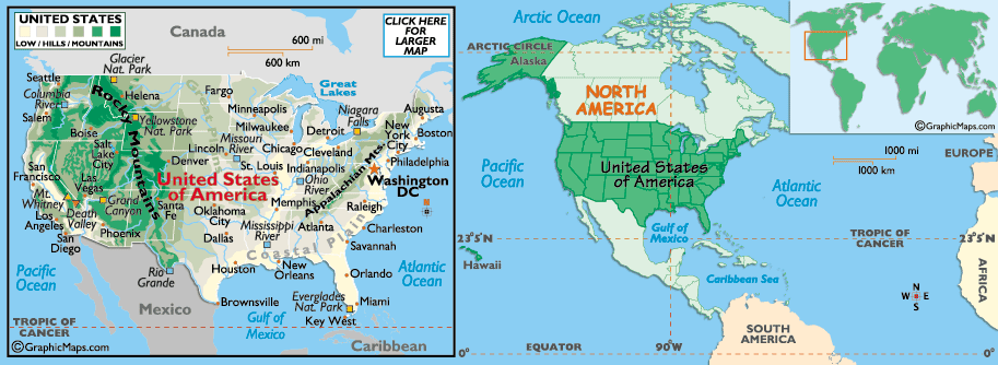 Расположение США
